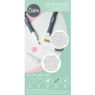 Abbildung von Sizzix Sticky Pick Up &amp; Push Bastelwerkzeug Set Modellierwerkzeug perfekt für aufwendiges Papierhandwerk, Kartenherstellung, Modellteile, Diamantkunst, Pailletten und mehr, White/Grey