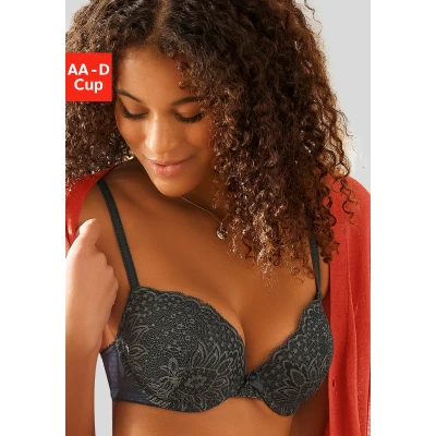 Abbildung von Lascana Pushup BH, Damen, Größe: 70C, Dunkelgrün