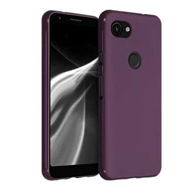 Abbildung von kwmobile Hülle kompatibel mit Google Pixel 3a weiches TPU Silikon Case Cover geeignet für kabelloses Laden Magenta Lila