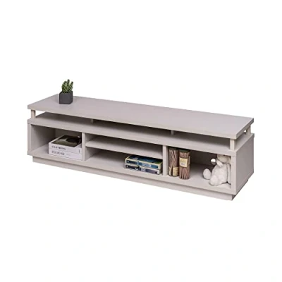 Abbildung von Iris Ohyama, TV Möbel, Schrank, Bank, Halterung für Bildschirme bis zu 65 Zoll, 5 Regale, Kabelauslass, Zeitgenössisch, Schlafzimmer, Wohnzimmer Cabinet Middle OTS 150M Eiche weiß