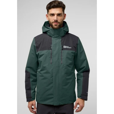 Abbildung von Jack Wolfskin Jasper 3IN1 JKT M Regenjacke / wasserabweisende Jacke, Herren, Größe: Large, Black olive