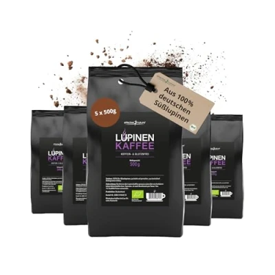 Abbildung von effective nature Lupinenkaffee 5 x 500 g Pulver Der ideale Kaffeeersatz Koffein und Glutenfrei Bio Qualität In Deutschland hergestellt