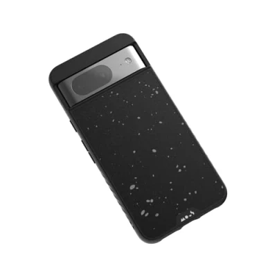 Abbildung von Mous Hülle für Google Pixel 8 MagSafe Kompatibel Case Limitless 5.0 Gesprenkelter schwarzer Stoff Handyhülle Schutzhuelle