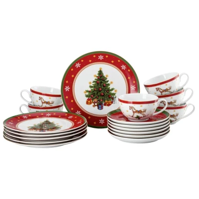 Abbildung von Hutschenreuther Kaffeeservice Happy Wintertime Weihnachtsgeschirr, 6 Personen, Porzellan, 18 tlg.