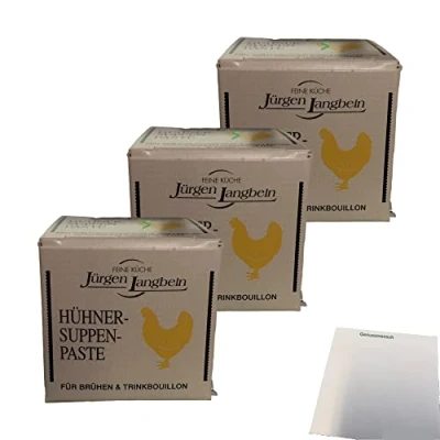 Abbildung von Jürgen Langbein Hühner Suppen Paste 3er Pack (3x50g Packung) + usy Block