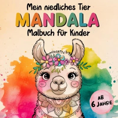 Abbildung von Mein niedliches Tier Mandala Malbuch für Kinder ab 6 Jahren: 50 zauberhafte Motive zum ausmalen, kreatives Geschenk Jungen und Mädchen