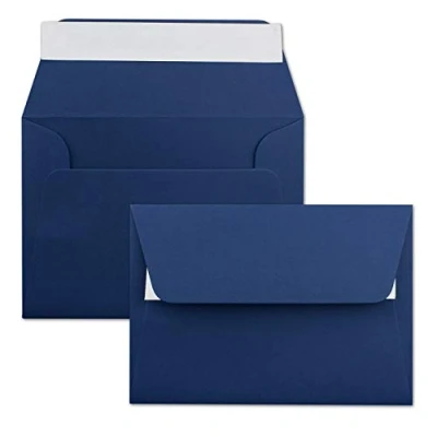 Abbildung von 200x Briefumschläge Nachtblau/Dunkel blau DIN C6 Format 11,4 x 16,2 cm Haftklebung Kuverts ohne Fenster Weihnachten, Grußkarten &amp; Einladungen Für A6 A4 Papier
