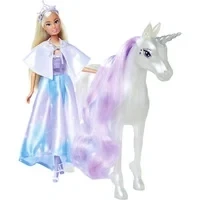 Abbildung von Steffi Love Fantasy Unicorn, Spielpuppe als Prinzesinn mit Einhorn, magische Lichter, vollbewegliche Puppe, 29cm, ab 3 Jahren