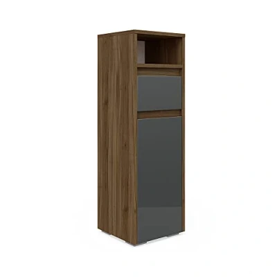 Abbildung von Vicco Midischrank Majest, Anthrazit Hochglanz/Nussbaum, 30 x 96 cm