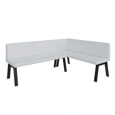 Abbildung von Eckbank Akiko Metal A Eckbankgruppe für Ihrem Esszimmer, Küche modern, Sitzecke, Essecke. Perfekt Küche, Büro und Rezeption. Solide Starke Verarbeitung. (196x142 Rechts Soft17)