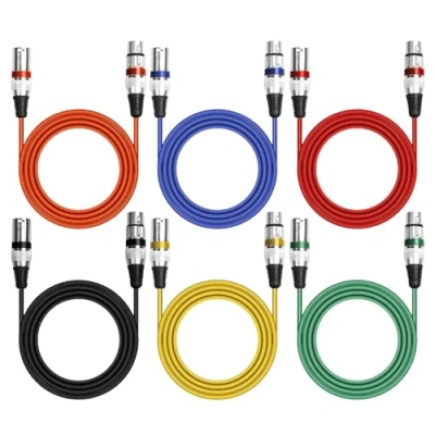 Abbildung von BORDEAG 6 Pcs XLR Kabel, DMX Mikrofonkabel XLR, Mikrofon Symmetrisch Audio Verlängerungskabel 3 Poligen Adapter Stecker Auf Buchse Für Studio Recorder, Mikrofon, Mixer (2M)