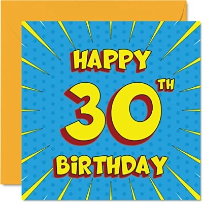 Abbildung von Lustige Geburtstagskarte zum 30. Geburtstag für Männer Frauen, Comic Buch, Karte Tochter, Schwester, Bruder, Vater, Mutter, Sohn, Cousine, Tante, Onkel, 145 mm x Grußkarten,