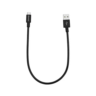 Abbildung von Verbatim Mikro USB Ladekabel, schwarz, robustes Ladekabel mit Knickschutz passend für Smartphones &amp; Tablets Schnittstellen, 30 cm Kabel, Ladegerät, Handyladekabel