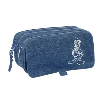 Abbildung von Safta Donald Denim Federmäppchen, dreifaches Federmäppchen für Kinder, ideal Kinder im Schulalter, bequem und vielseitig, Qualität Widerstandsfähigkeit, 21,5 x 8 10 cm, Denim, Jeansblau,