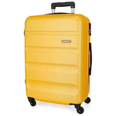 Abbildung von Roll Road Flex Koffer, groß, Ocker, 51 x 75 28 cm, aus ABS Kunststoff, seitlicher Kombinationsverschluss, 91 l, 3,96 kg, 4 Rollen, gelb, Talla única, großer Koffer