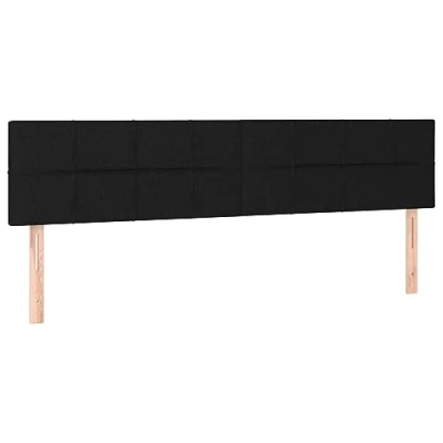 Abbildung von vidaXL 2X Kopfteil Polsterkopfteil Betthaupt Bettkopfteil für Bett Bettrahmen Bettgestell Schlafzimmer Bettzubehör Schwarz 80x5x78/88cm Stoff