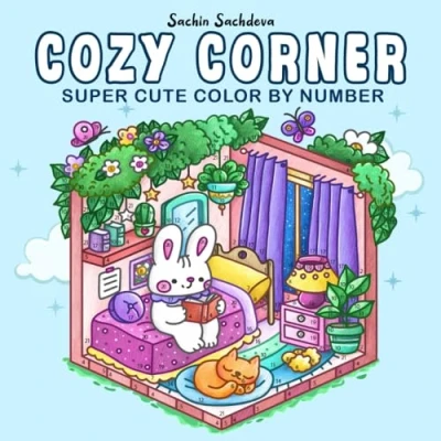 Abbildung von Cozy Corner Color by Number: Super Cute Coloring Book for Adults and Teens with Charming Characters, Little Hygge Spaces Nooks Relaxation