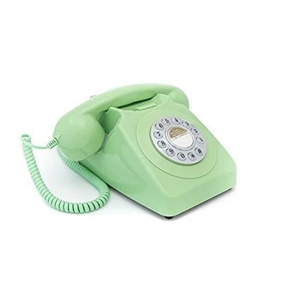 Abbildung von GPO 746PUSHGREEN Nostalgie Telefon im 70er Jahre Design, Grün