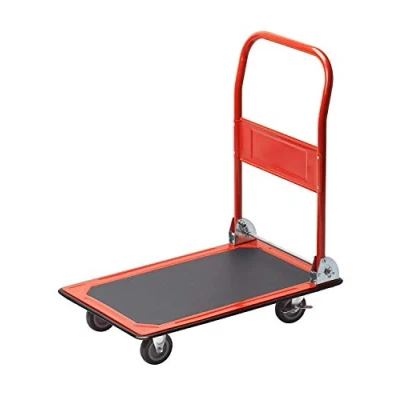 Abbildung von Meister Plattformwagen Klappbar Bis 150 kg Tragkraft Feststellbremse / Transporthilfe mit Lenkrollen Paketwagen Antirutsch Beschichtung Klappwagen aus Stahl 8985400