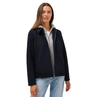Abbildung von CECIL Damen 2116786 Scuba Trenchcoat mit Inlay, urban Dark Blue, XS