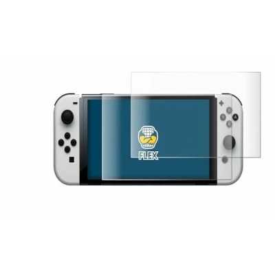 Abbildung von BROTECT 2 Stück Full Cover Schutzfolie für Nintendo Switch OLED Modell Screen Displayschutz Folie [3D Curved, Anti Fingerprint, Kristall Klar]