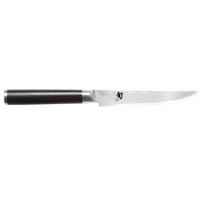 Abbildung von KAI Shun Classic japanisches Steakmesser 12 cm Klingenlänge Damastmesser 32 Lagen VG MAX Kern 61 (±1) HRC Pakkaholzgriff Made in Japan Grillmesser Fleischmesser Tafelmesser geschmiedet
