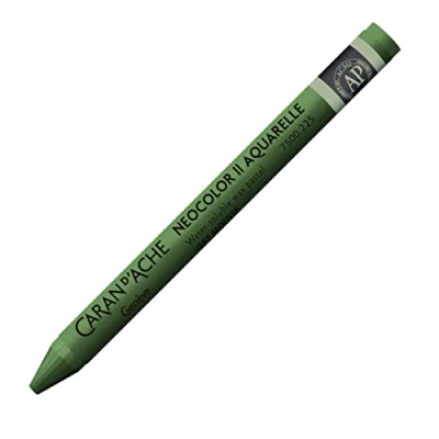 Abbildung von Caran d&#039;Ache NEOCOLOR II 225 MOOSGRÜN/MOSS GREEN (7500.225) / Pastelle 10 Stück (1er Pack)/ aus Wasservermalbarem Wachs/Für Papier Karton Glas Holz Leder Stoff Stein