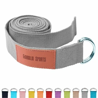 Abbildung von GORILLA SPORTS Yogagurt Yoga Gürtel, 100% Baumwolle, mit Verschluss aus Metall, Strap