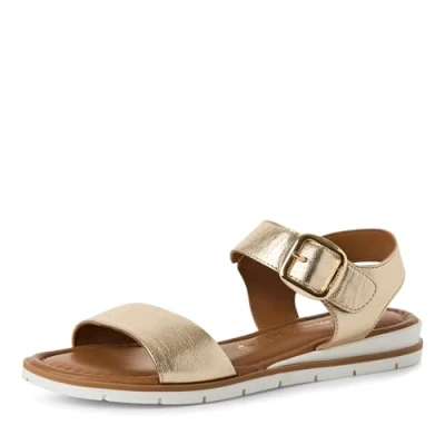 Abbildung von Tamaris Sandalette Damen Flach metallic,EU 38