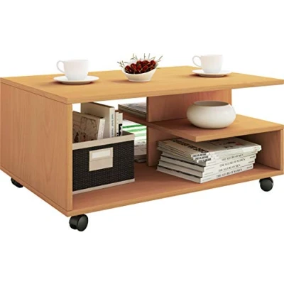 Abbildung von VCM Couchtisch Holz Sofatisch Rollen rollbar Stango