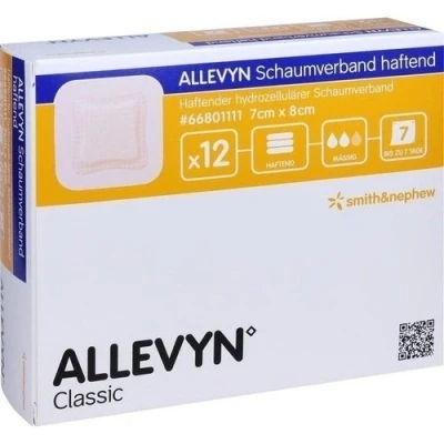 Abbildung von Allevyn Schaumverband 7x8 cm haftend 12 St