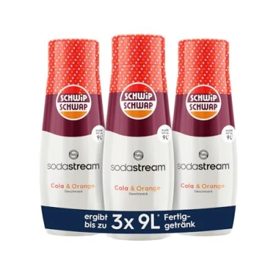 Abbildung von SodaStream Sirup 3x Schwip Schwap 1x Flasche ergibt 9 Liter Fertiggetränk, Sekundenschnell zubereitet und immer frisch, 440 ml