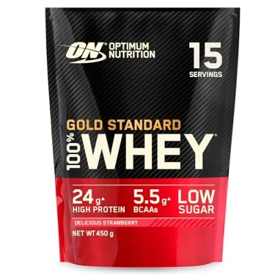 Abbildung von OPTIMUM NUTRITION Gold Standard Whey 450g Beutel / Delicious Strawberry