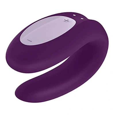 Abbildung von Satisfyer &#039;Double Joy Connect App&#039; Paar Vibrator 9 cm Sex Spielzeug für Paare extrem stark Vielfältige Vibrationen dank App Steuerung Erotisches Toy mit Klitoris Stimulation Farbe: lila