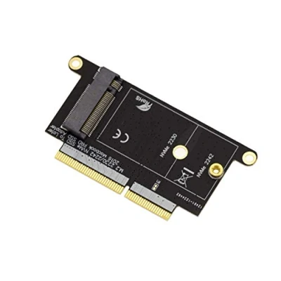 Abbildung von KALEA INFORMATIQUE M2 NVMe Adapter, der mit SSDs von MacBook PRO A1708 (Jahrgänge 2016 und 2017) kompatibel ist. 22+34 poliger Steckverbinder.