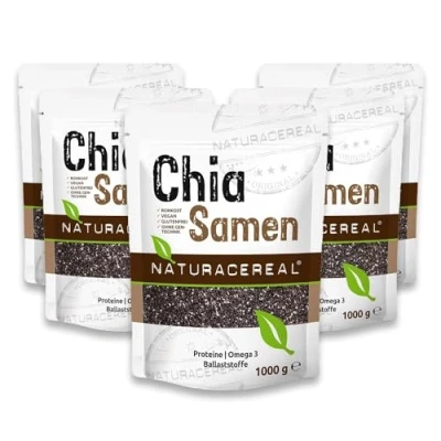 Abbildung von Naturacereal Chia Samen 5kg Reich an Omega 3, Ballaststoffen und Nährstoffen Ideal für Smoothies, Puddings Salate