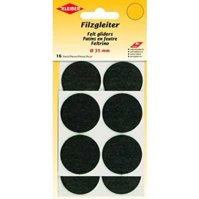 Abbildung von Kleiber Filzgleiter Durchmesser 35 mm, selbstklebend, Polyester, schwarz, 3,5 x 0,3 cm