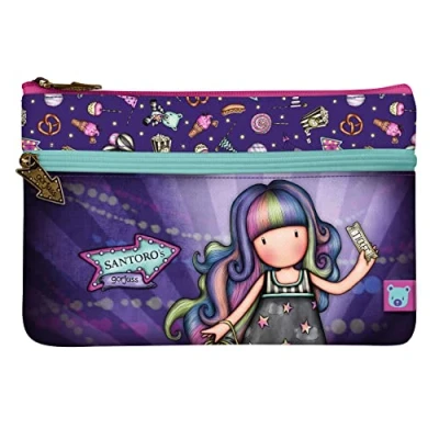 Abbildung von SANTORO 1128GJ04 Gorjuss Fairground Up and Away Flachtasche mit Tasche, 23,4 x 15,5 1,5 cm, blau