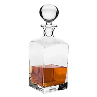 Abbildung von KROSNO Whisky Rum Dekanter Karaffe mit Stopper 1000 ml Caro Kollektion Geschenkbox Brandyglas Wasserflasche perfekt für Zuhause, Restaurants und Küchenzeile ideal als Geschenk