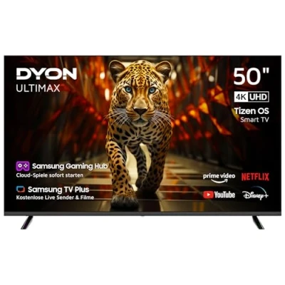 Abbildung von DYON ULTIMAX 50U TI 50 Zoll (126 cm) Fernseher (4K Ultra HD Smart TV, Tizen OS, Triple Tuner (DVB C/ S2/ T2), Samsung &amp; Gaming Hub, Prime Video, Netflix, Disney+) [2024]