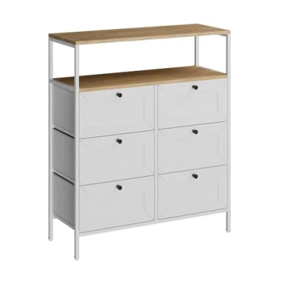 Abbildung von Vicco Kommode Belaro, Weiß, 80 x 95 cm 6 Schubladen
