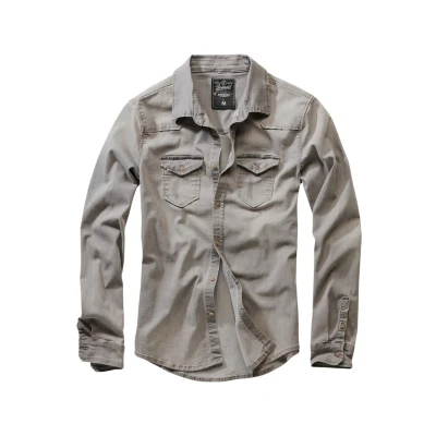 Abbildung von Brandit Herren Riley Denimshirt Hemd, Herren, Größe: 4XL, Grey