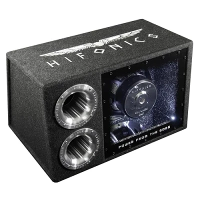 Abbildung von Hifonics ATL12BPS 30 cm (12&quot;) Single Bandpass System Premium Power Auto Subwoofer aus der Atlas Serie mit 500 W/RMS, 1000 W/MAX und LED Beleuchtung (Weiss)