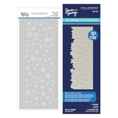 Abbildung von Spellbinders Starry Night 3D Emboss &amp; Cut Folder and Stencil Bundle (BD 0945)