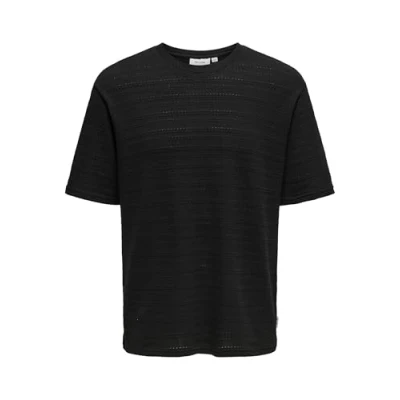 Abbildung von ONLY &amp; SONS Herren ONSGIVO REG 12 SS Crew Knit NOOS T Shirt, Black, M