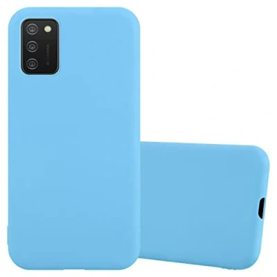 Abbildung von Cadorabo Hülle kompatibel mit Samsung Galaxy A02s Schutzhülle TPU Silikon Case Candy Design Slim Kratzfest Weiche Gummi Rundumschutz für in Blau