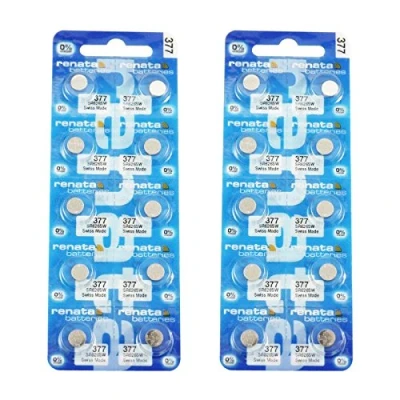 Abbildung von 20 x Original Renata 377 SR 626 SW Armbanduhr Low Drain Silberoxid 1,55 V Akku Batterien