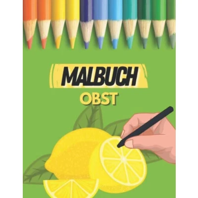 Abbildung von Malbuch Obst für Kinder 20 Motive in ca. A4 Format Obstsorten Früchte Erdbeere Apfel Birne Ausmalbuch