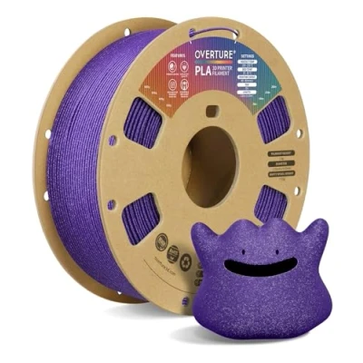 Abbildung von OVERTURE PLA Filament 1,75 mm, 1 kg Spule (2,2 lbs), Maßgenauigkeit +/ 0,03 für 3D Drucker (Sparkle Purple)