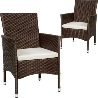 Abbildung von tectake Rattanstuhl Nantes (2er Set, 2 St), Abnehmbare Sitzgarnitur